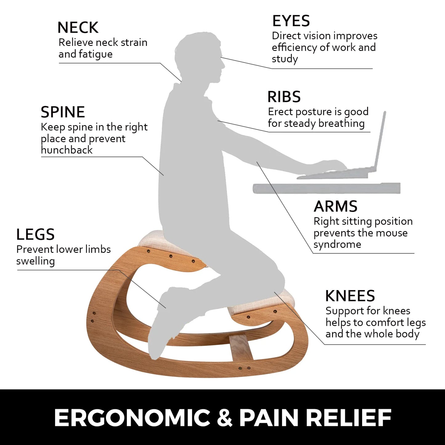 Ergonomic Rocking Chair Correct Posture Computer Chair