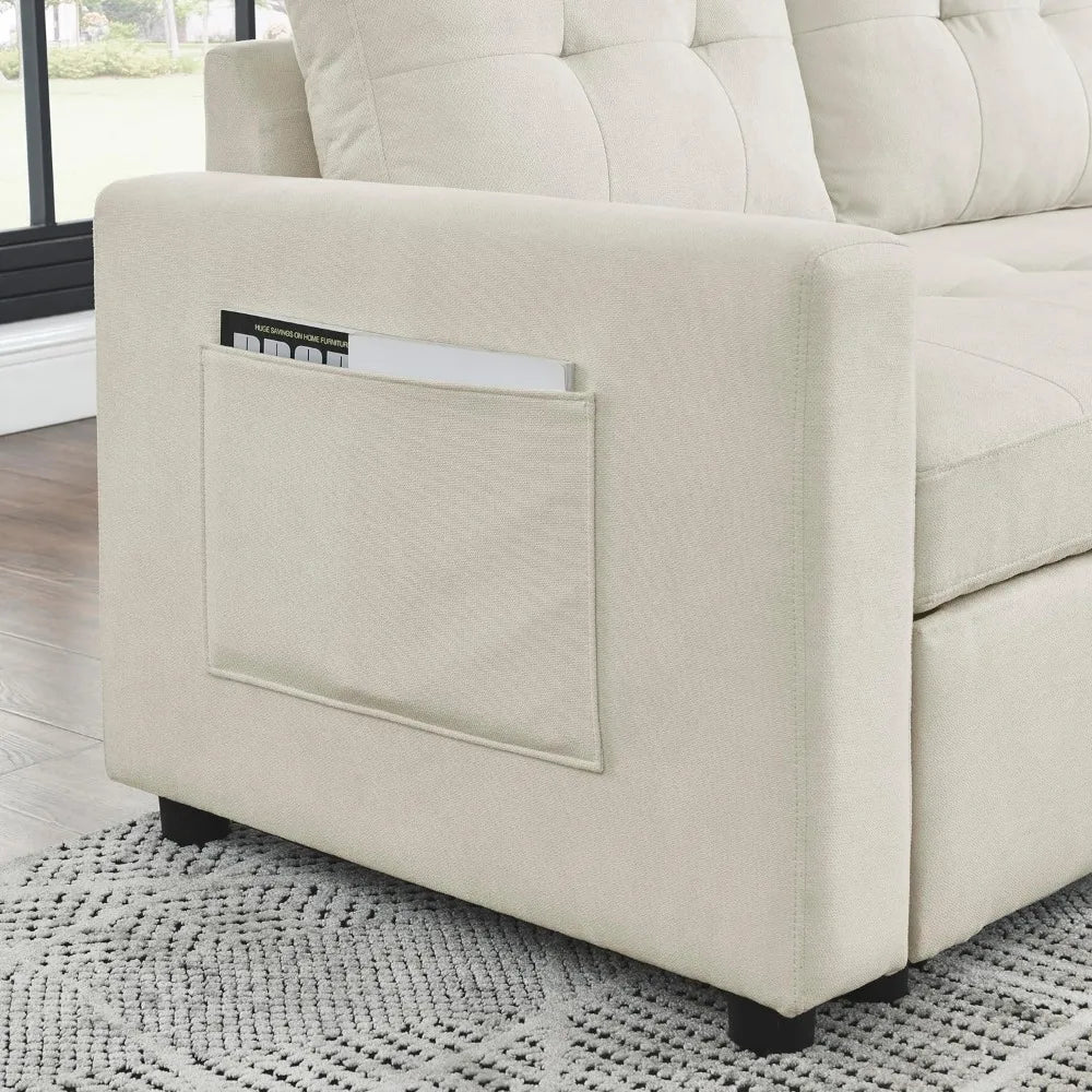 L-Shape 3-Seater Convertible Corner Sofa&Couches