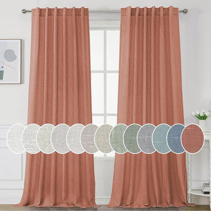 Natural Linen Curtains 108 inches Long