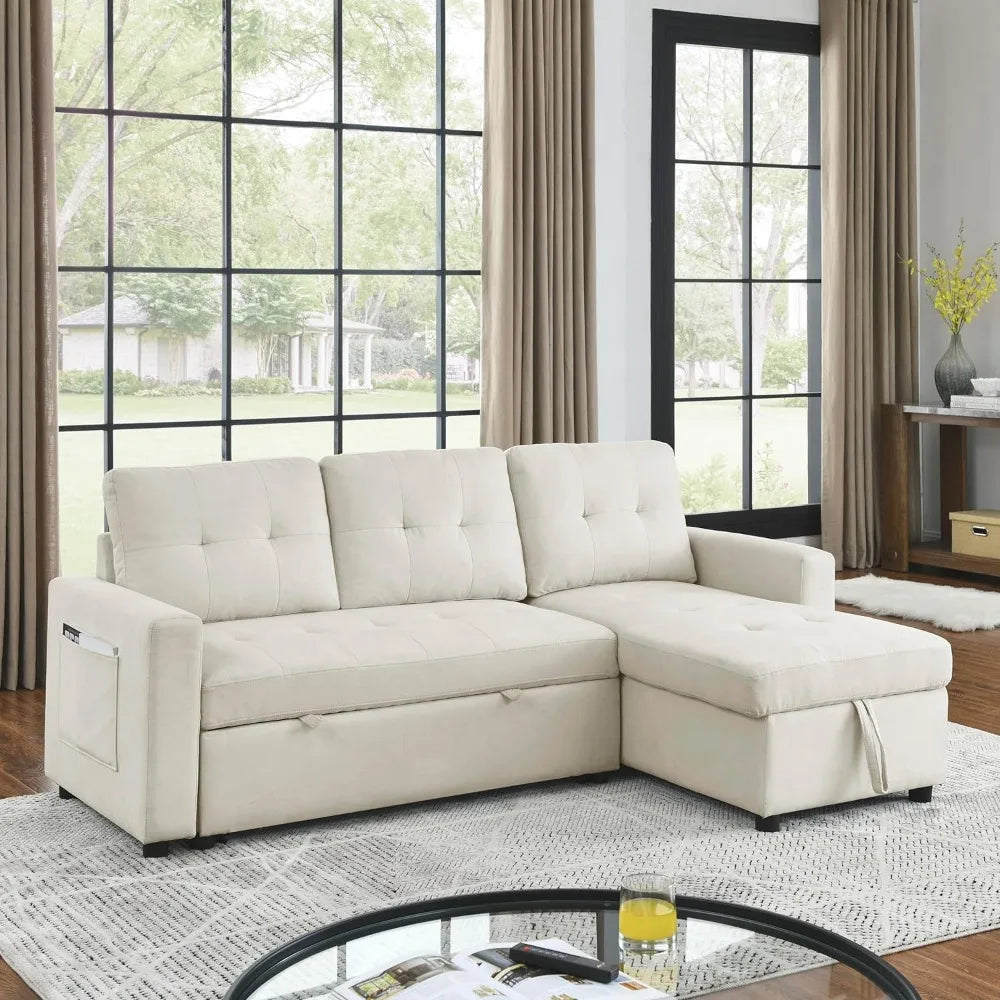 L-Shape 3-Seater Convertible Corner Sofa&Couches