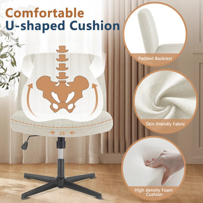 Home, Office Chair Armless Wide Desk Chair Fabric Task