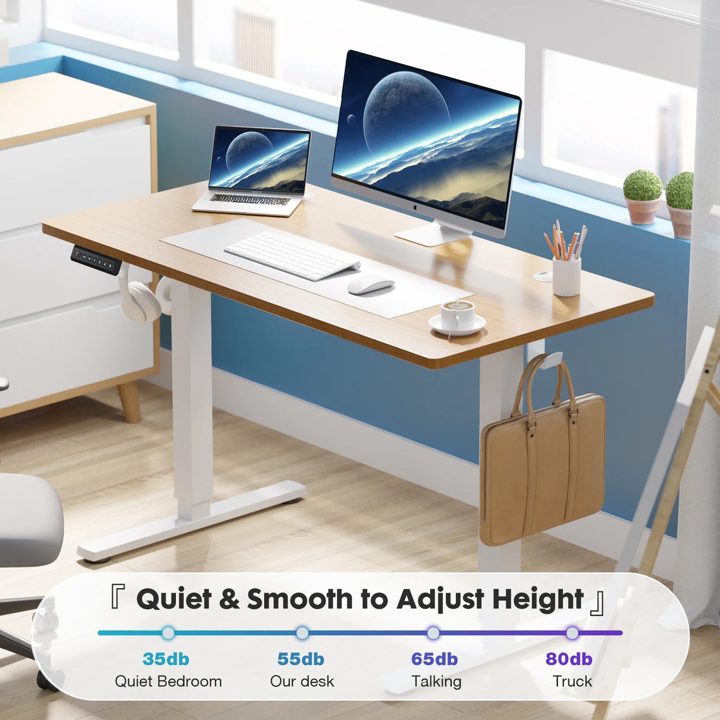 Electric  Height Adjustable 40x24 Inch Computer Workstation