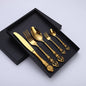 Stainless Steel Flatware Tableware 5Pcs/Set Multi-Color Knife Fork Spoon Cutlery 304 Stainless Steel Cutlery Set