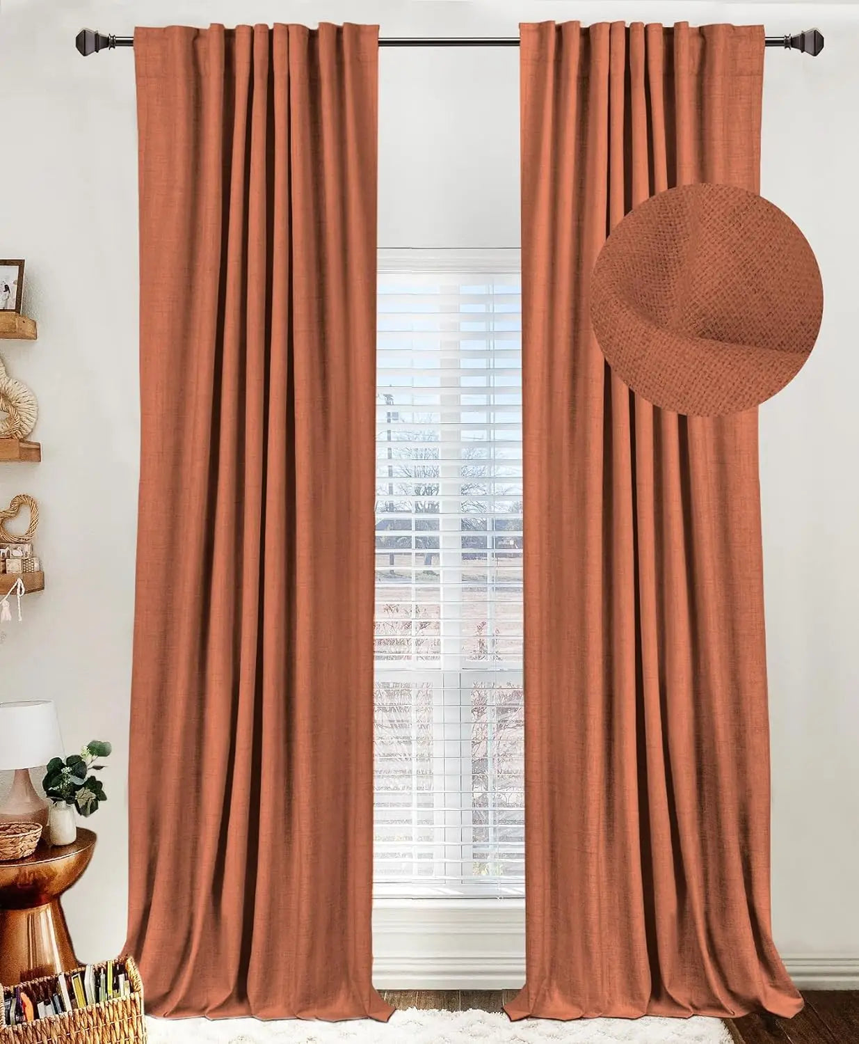 100% Blackout Shield Linen Blackout Curtains