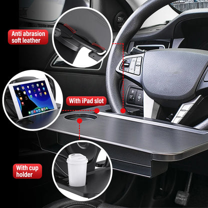 2 in1 Car Laptop Computer Desk  Bracket Seat Gap Filler Organizer Drink Food Coffee Steering Wheel Dining Table Car Accessories