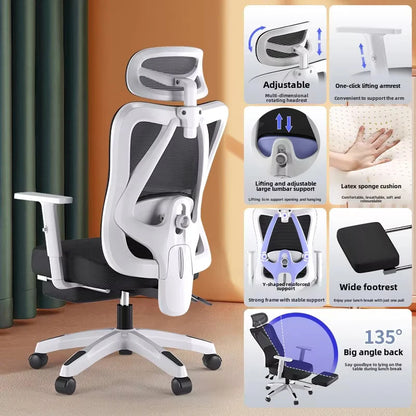 Professional Gaming Computer Chair Ergonomic Design Armchair Latex Sponge Cushion with Footrest Office Chair Home Furniture