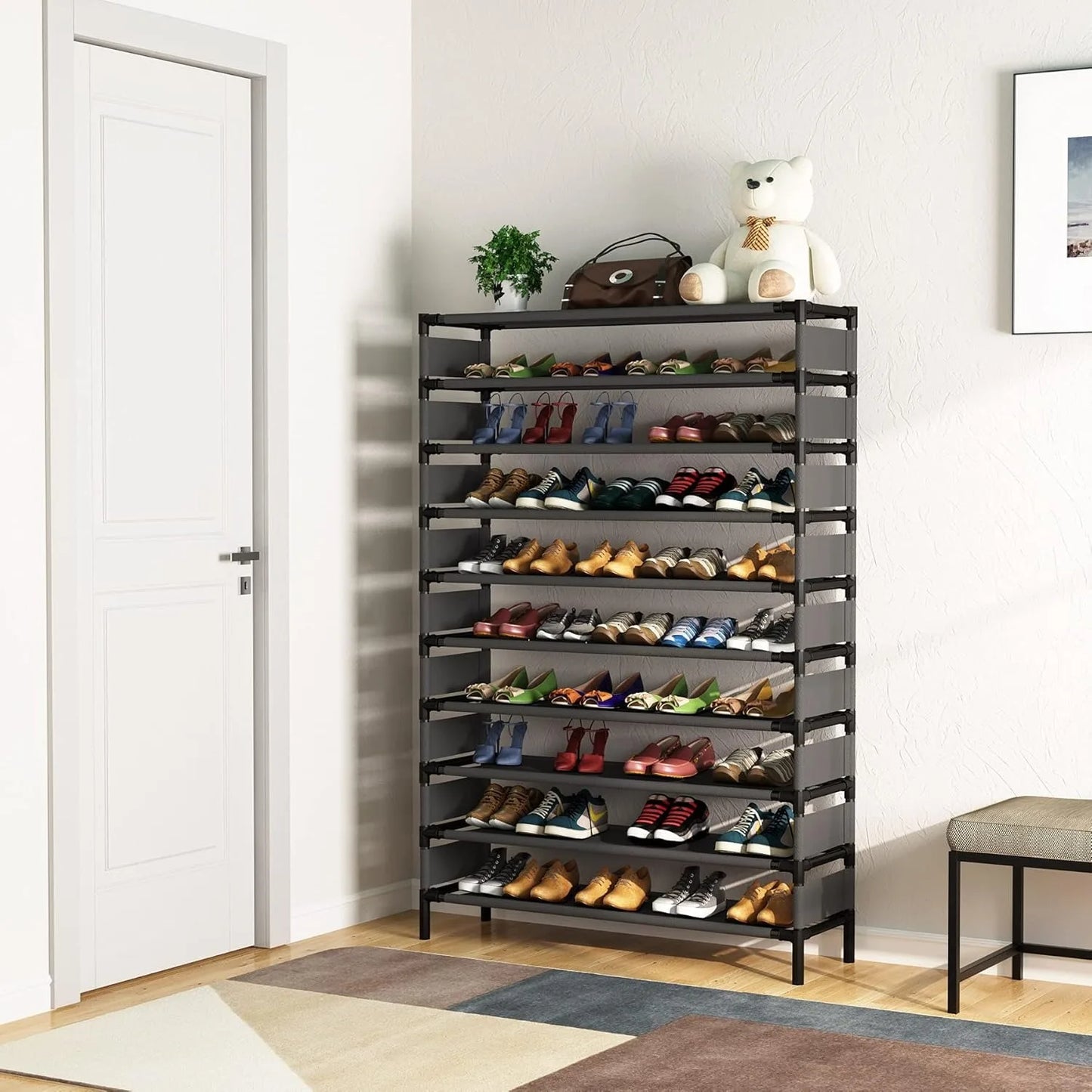 Multi-layer storage Rack, Large Capacity Organizer, bedroom furniture Shoe Shelf for 50 Pair, Book shelf, Versatile usage