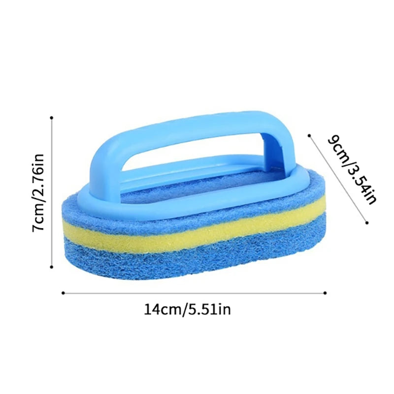 Sponge Cleaning Brush With Handle Bathtub Tile Scrub Brush Kitchen Bathroom Cleaning Sponge Brush Household Cleaning Supplies