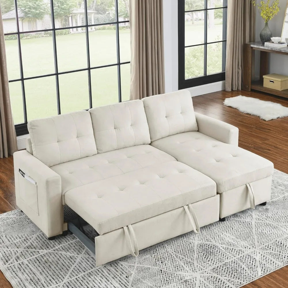 L-Shape 3-Seater Convertible Corner Sofa&Couches