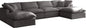 Living room Sofa,8-Seater  Black Upholstered