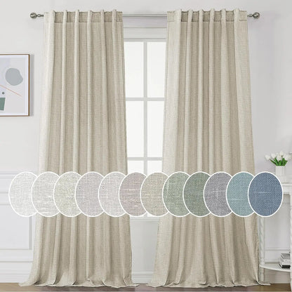 Natural Linen Curtains 108 inches Long