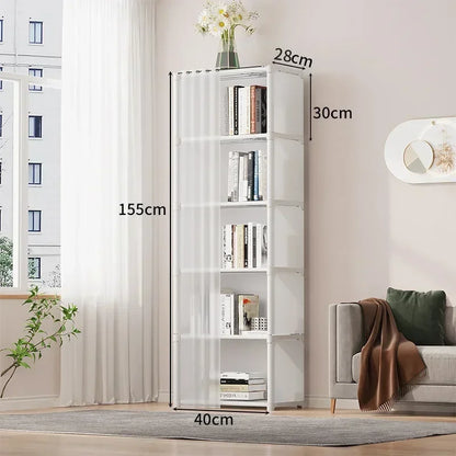 6/5 Layers Dustproof Wardrobe High Capacity Partition Bookshelf Bedroom Open Simple Assembly Storage Cabinet Bedroom Furniture