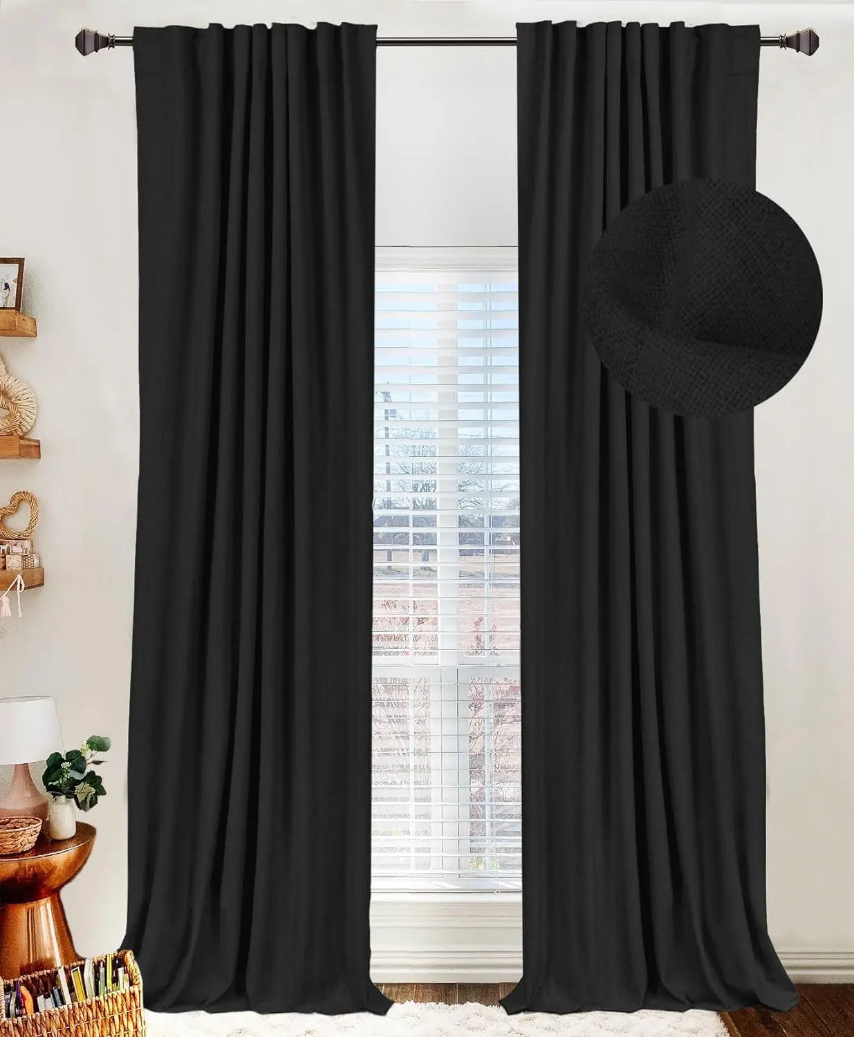 100% Blackout Shield Linen Blackout Curtains