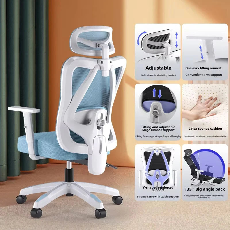 Professional Gaming Computer Chair Ergonomic Design Armchair Latex Sponge Cushion with Footrest Office Chair Home Furniture