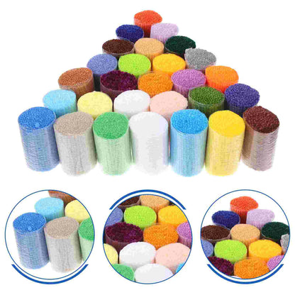 30 Rolls Thicken Carpet Embroidery Set Child Knitting Kit Craft Supplies Rug Yarn Polyester Blanket Hand