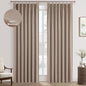 Pleated Curtains 96 Inch Long, 100% Blackout Thermal Insulated