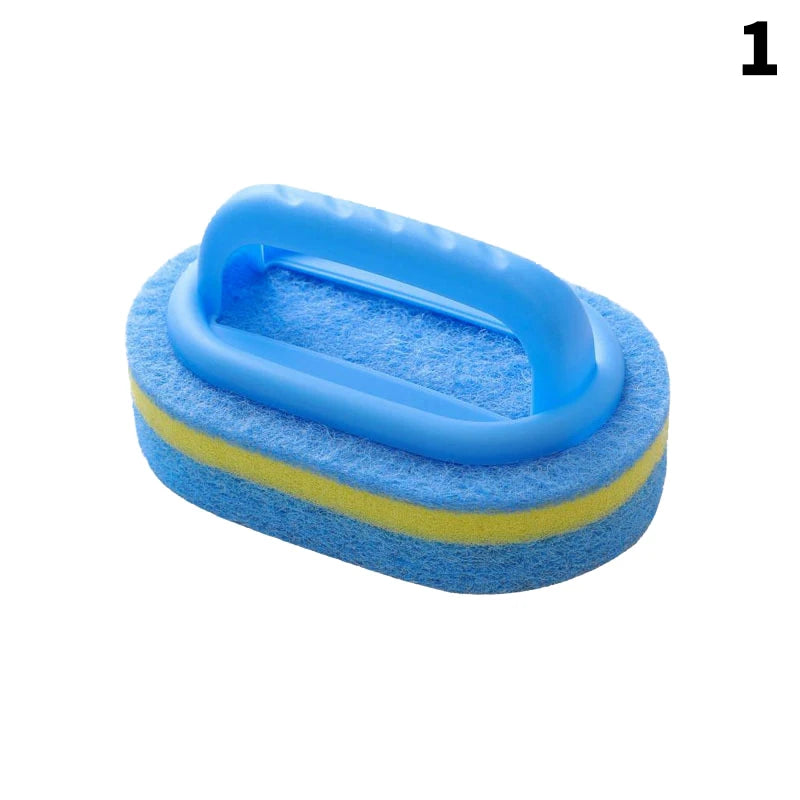 Sponge Cleaning Brush With Handle Bathtub Tile Scrub Brush Kitchen Bathroom Cleaning Sponge Brush Household Cleaning Supplies