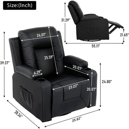 Recline Chair Set，Furniture 3PC Bonded Leather