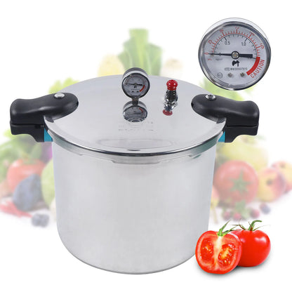 22L  Pressure  Cooker  with Gauge Release Valve 90kpa, Aluminum