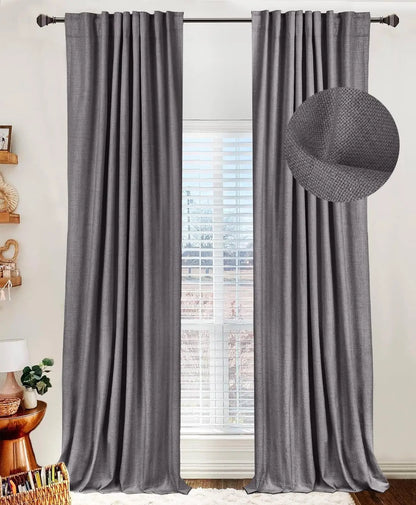 100% Blackout Shield Linen Blackout Curtains