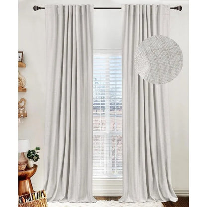 100% Blackout Shield Linen Blackout Curtains