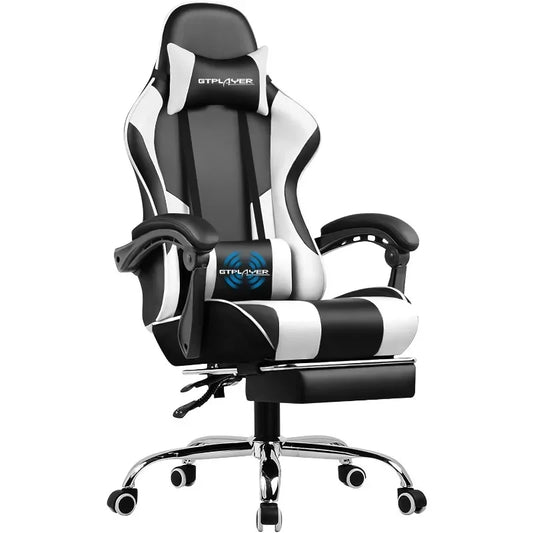 Gaming Chair, Computer Chair with Footrest, Lumbar Support,