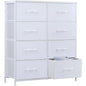 Dresser for Bedroom, Chest Organizer Unit with 8 Bins Storage Tower Drawer Organizer with Steel Frame