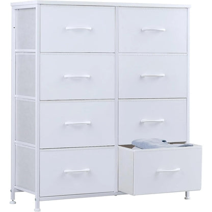 Dresser for Bedroom, Chest Organizer Unit with 8 Bins Storage Tower Drawer Organizer with Steel Frame