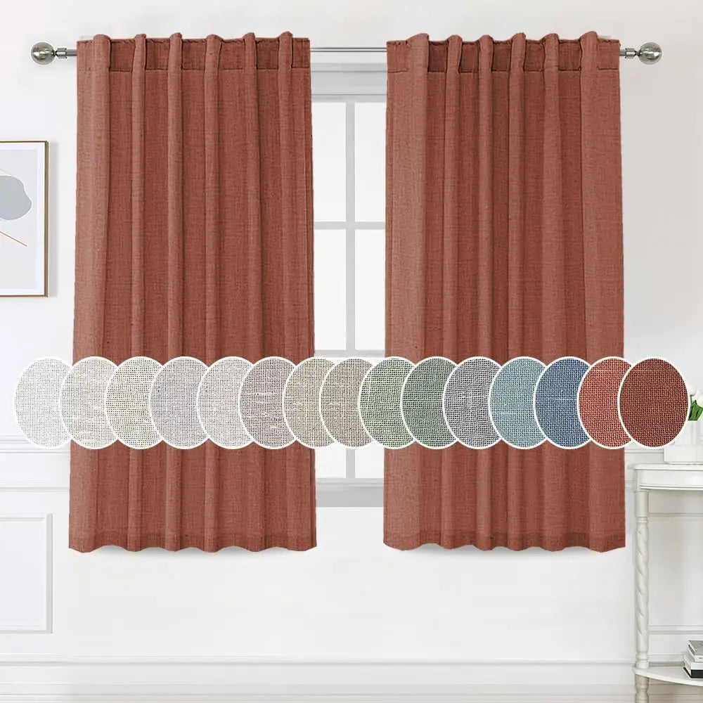 Natural Linen Curtains 108 inches Long