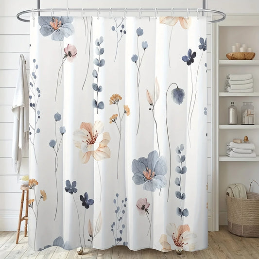 1pc Waterproof Shower- Machine Washable Curtain