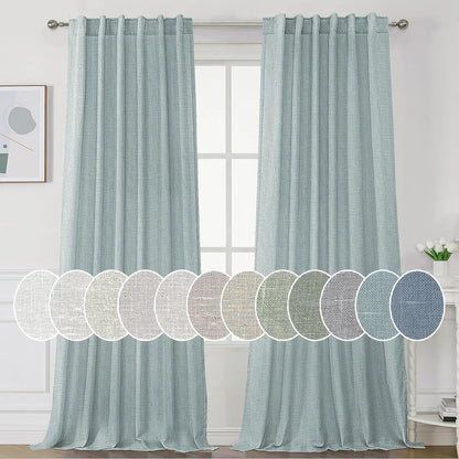 Natural Linen Curtains 108 inches Long