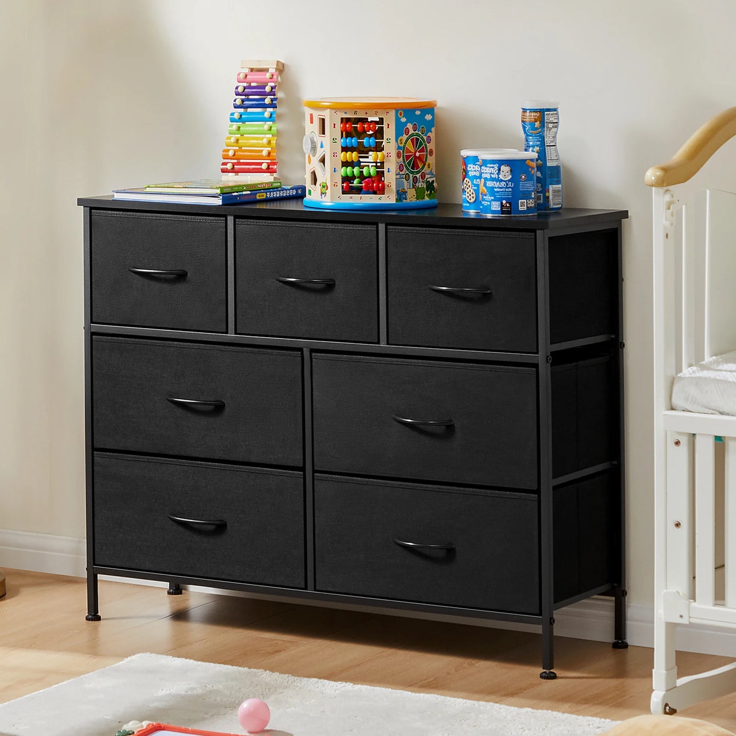 Dresser For Bedroom With 7 Fabric Drawers