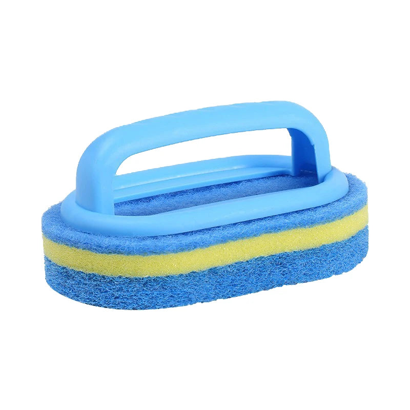 Sponge Cleaning Brush With Handle Bathtub Tile Scrub Brush Kitchen Bathroom Cleaning Sponge Brush Household Cleaning Supplies