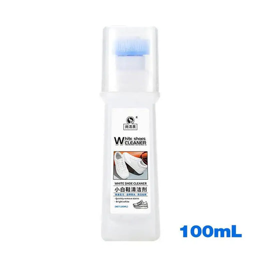 100ml Portable White Shoe Cleaner Decontamination Whitening Sneakers Casual Shoes Gel Stain Remover Cleaning Kit Home Supplies