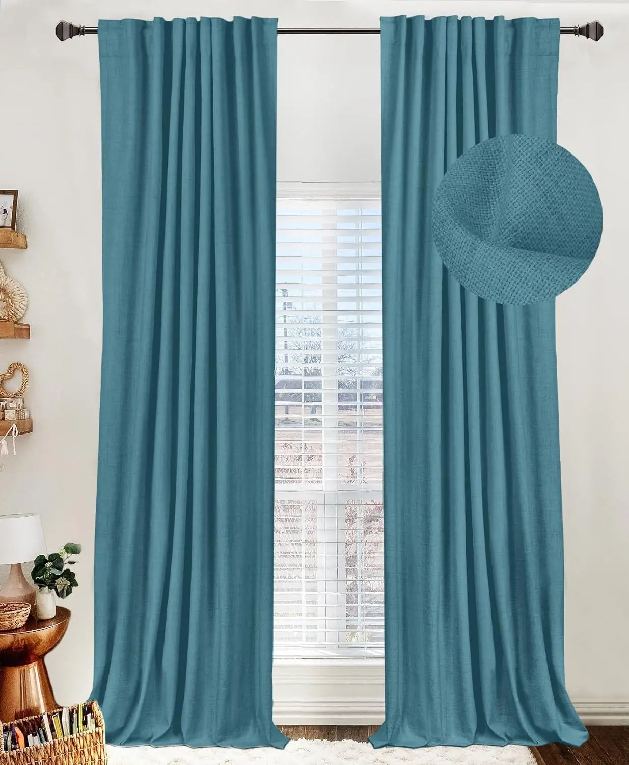 100% Blackout Shield Linen Blackout Curtains