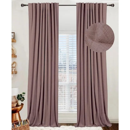 100% Blackout Shield Linen Blackout Curtains