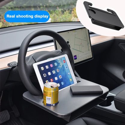 2 in1 Car Laptop Computer Desk  Bracket Seat Gap Filler Organizer Drink Food Coffee Steering Wheel Dining Table Car Accessories