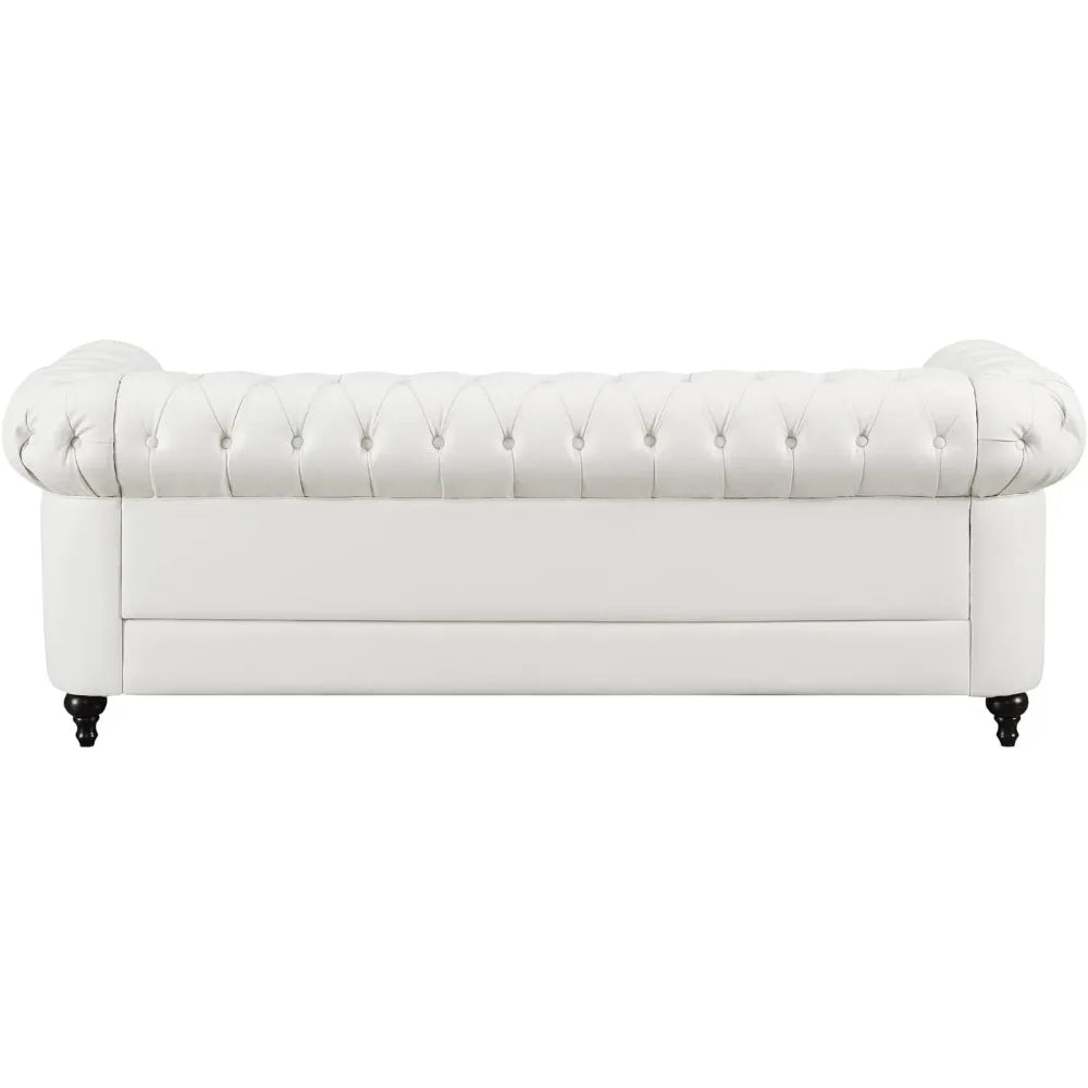 Leather Couch Tufted Sofa Chair White Sofas