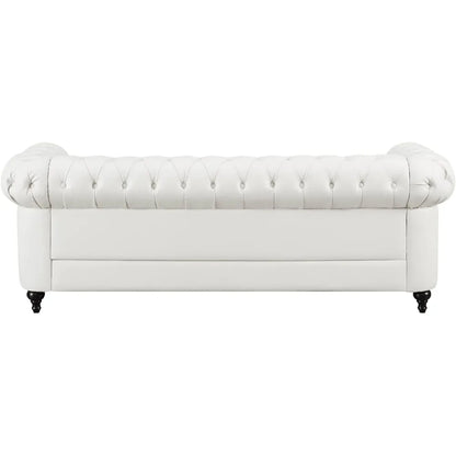 Leather Couch Tufted Sofa Chair White Sofas