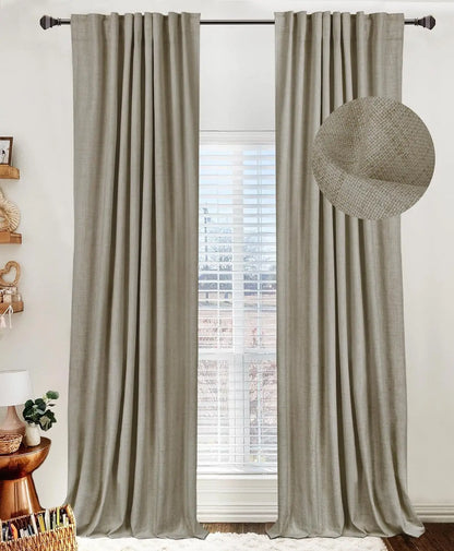 100% Blackout Shield Linen Blackout Curtains