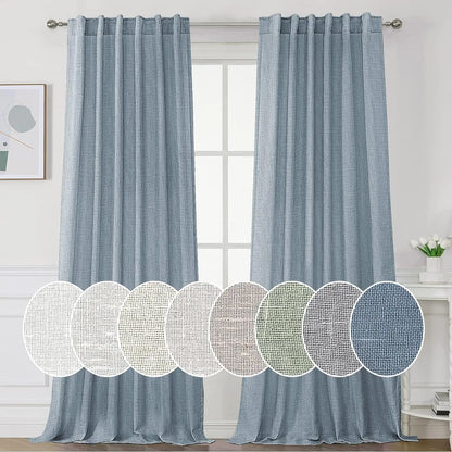 Natural Linen Curtains 108 inches Long