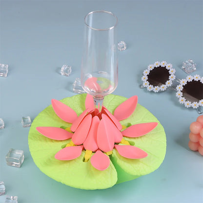 Water Lily 3D Pool Cup Holder With Self-Adjusting Petals Non-Inflatable Pool And Hot Tub Drink Tray Home Decor