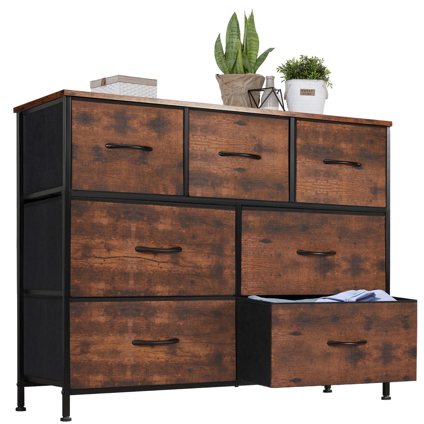 Dresser For Bedroom With 7 Fabric Drawers