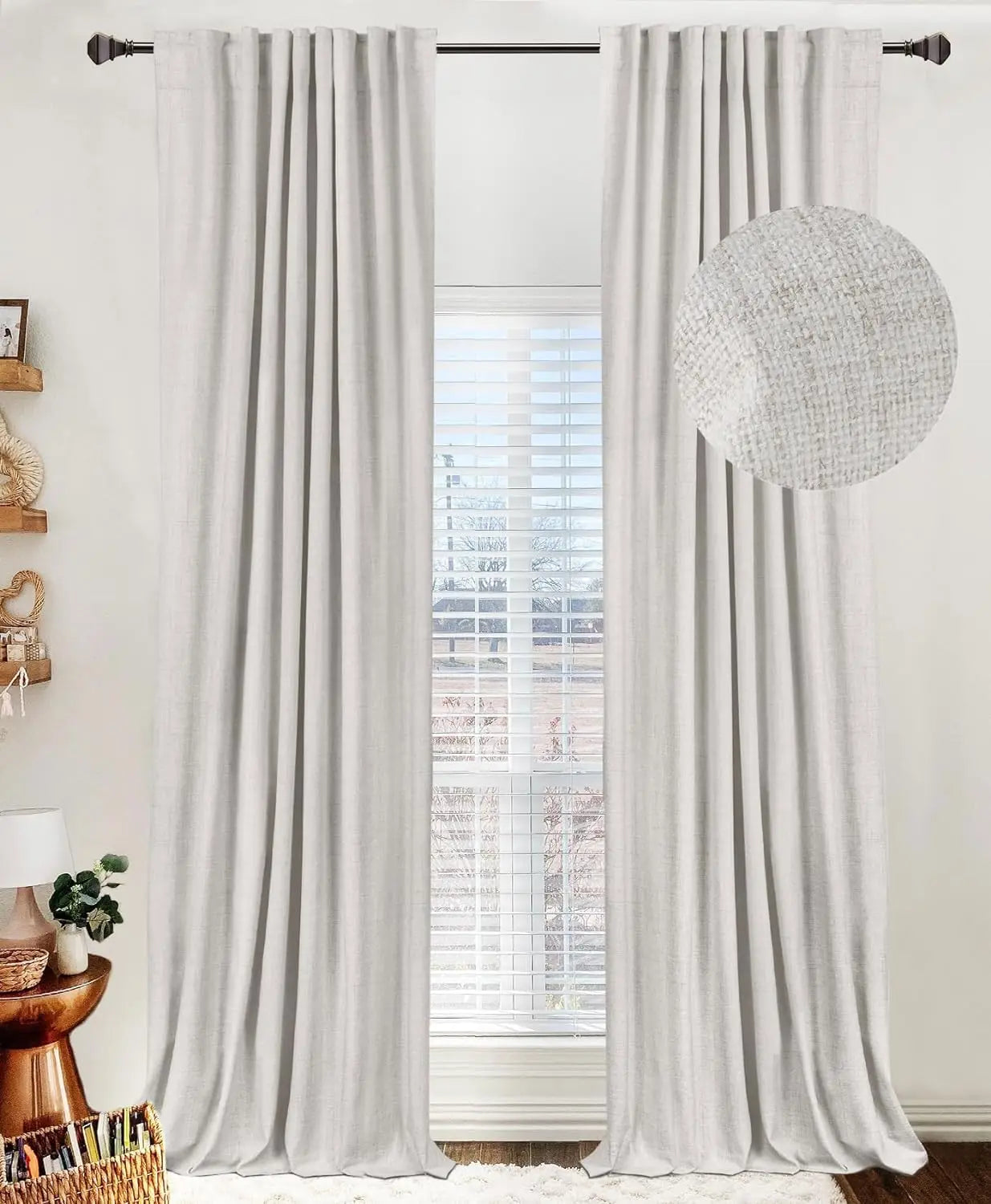 100% Blackout Shield Linen Blackout Curtains