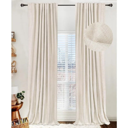 100% Blackout Shield Linen Blackout Curtains