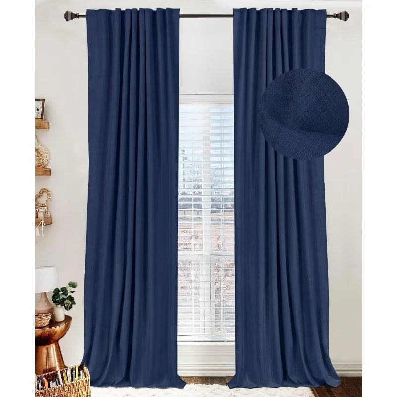 100% Blackout Shield Linen Blackout Curtains